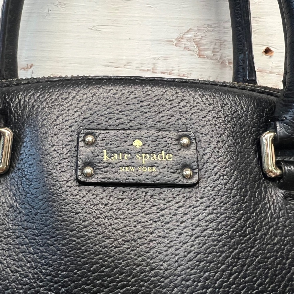 Kate Spade Grove Street Carli WKRU4192 Black Leather Satchel Dome Bag - Picture 2 of 7